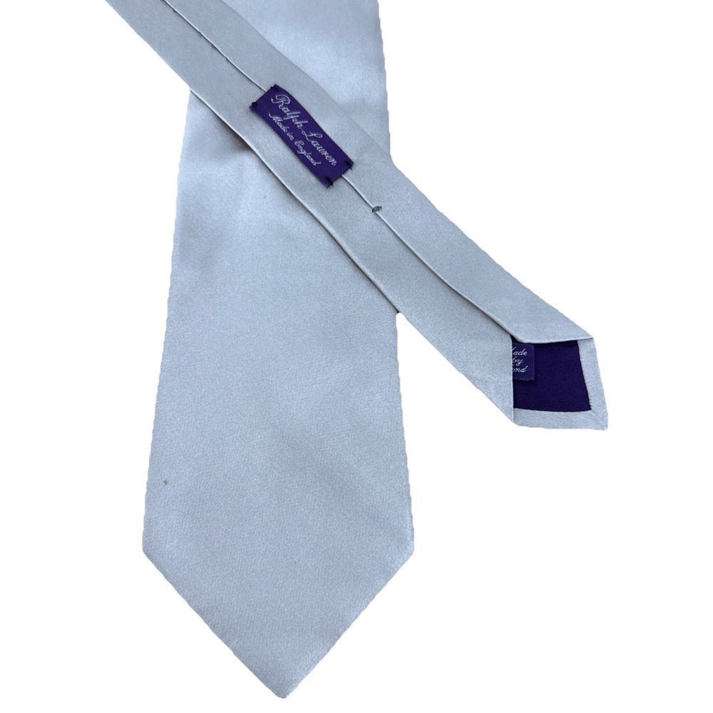 Ralph Lauren Purple Label Tie Cream 100% Silk England Handmade Sleek Smooth